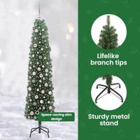 VidaXL Kunstkerstboom groen 210 cm pvc en staal en kunststof - thumbnail