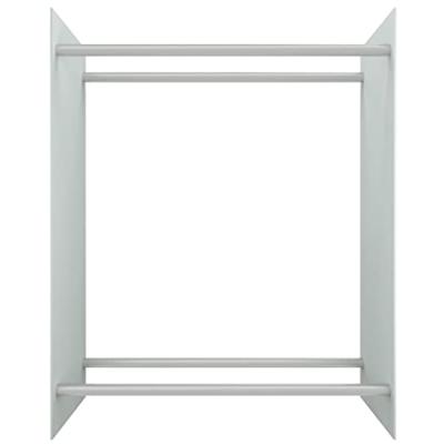 VidaXL Haardhoutrek 80x35x100 cm gehard glas wit - thumbnail