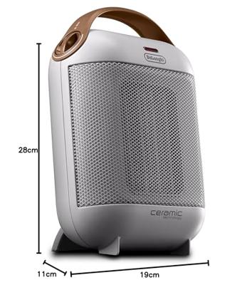 Delonghi hfx30c18.iw keramische kachel wit/bruin - thumbnail
