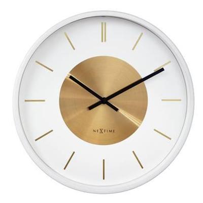 Nextime Wandklok Retro II 25cm Wit/Goud