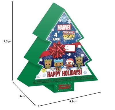 Marvel Pocket Pop Holiday Tree 4-Pack - Baby Groot, Thor, Spider-Man, Groot (Glow in the Dark) Marvel Pocket Pop Holiday Tree 4-Pack - Baby Groot, Thor, Spider-Man, Groot (Glow in the Dark)