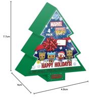 Marvel Pocket Pop Holiday Tree 4-Pack - Baby Groot, Thor, Spider-Man, Groot (Glow in the Dark) - thumbnail