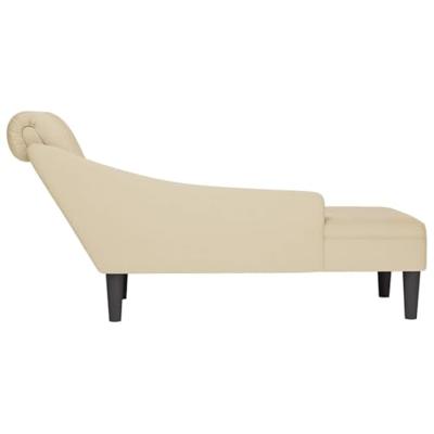 Chaise longue met kussen en rechterarmleuning stof crmekleurig
