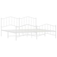 Bedframe met hoofd- en voeteneindemetaal wit 193x203 cm - thumbnail