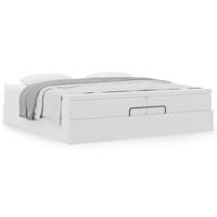 Ottoman bed met matrassen 200x200cm kunstleer wit - thumbnail