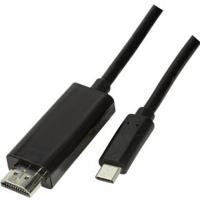 LogiLink UA0330 USB-C-displaykabel USB-C / HDMI Adapterkabel USB-C stekker, HDMI-A-stekker 3.00 m Zwart - thumbnail