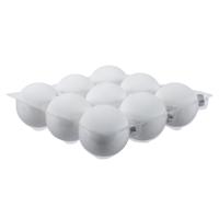 9x Glazen Kerstballen Mat Wit 10 Cm - Kerstbal - thumbnail