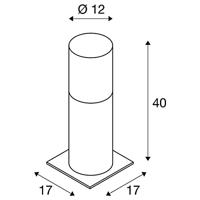 SLV 1000665 Lisene Pole Staande buitenlamp LED E27 23 W Grijs, Rook - thumbnail