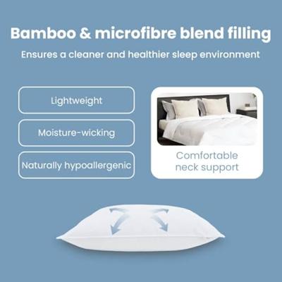 VidaXL Hoofdkussen met kussen 2 pcs wit 40 x 60 cm katoen