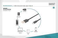 DIGITUS USB 2.0 aansluitkabel - 1.0 m - USB A (St) naar USB Micro B (St) - 480 Mbit/s - verbindingskabel - Polybag - Zwart - thumbnail