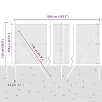VidaXL Afrasteringspaal groen 10 x 1,2 m (25 mm gaas) staal en pvc - thumbnail