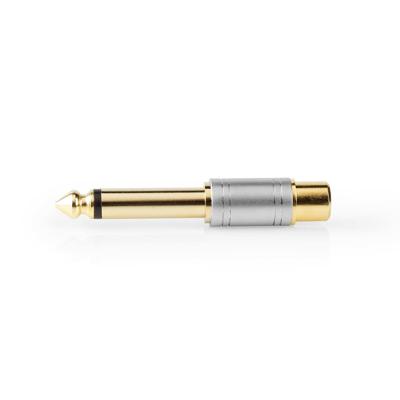 Audio-Adapter | 6,35 mm Male naar RCA Female | Metaal | Zilver - thumbnail