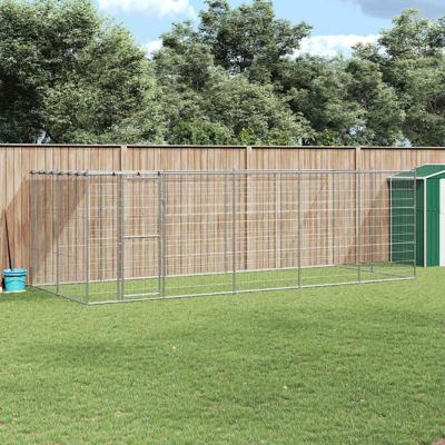 Hondenkennel met dak 12,1 m² gegalvaniseerd staal