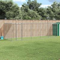Hondenkennel met dak 12,1 m² gegalvaniseerd staal - thumbnail