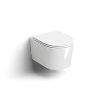 Clou InBe 1 Wandtoilet 48cm Incl Zitting Met Deksel Soft Closing En Quick Release Systeem Glanzend Wit Keramiek 36.5x48x38.1cm - thumbnail