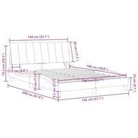Bedframe met LED zonder matras "Hanko" fluweel lichtgrijs 140x190 cm - thumbnail