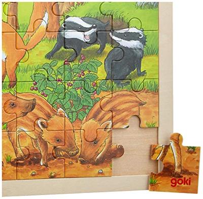 Goki houten legpuzzel - bosdieren, 48st. - thumbnail