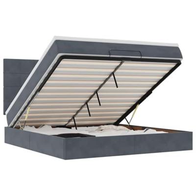Ottoman bed met matrassen 180x200cm fluweel donkergrijs