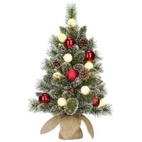 Mini kerstboom kaprun 60 cm goud / rood - thumbnail