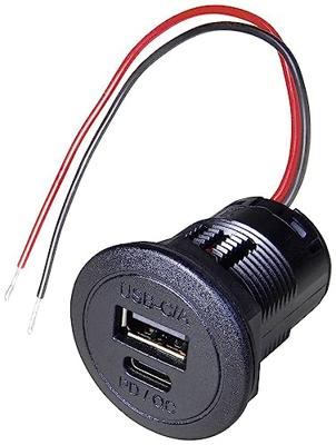 ProCar Power USB-C/A Power USB-C/A dubbele stekkerdoos PD/QC zonder LED Stroombelasting (max.): 2.2 A 12 - 24 V= ProCar Power USB-C/A Power USB-C/A dubbele stekkerdoos PD/QC zonder LED Stroombelasting (max.): 2.2 A 12 - 24 V=