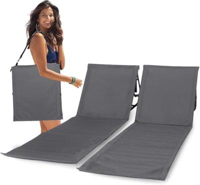 Lig-/Strandmatten Grijs - strandmat met rugsteun - 2 stuks