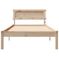 Bedframe met hoofdeinde Bruin 80 x 200 cm Massief grenenhout - thumbnail