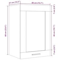 Hangkast 40x31x60 cm bewerkt hout artisanaal eikenkleurig - thumbnail