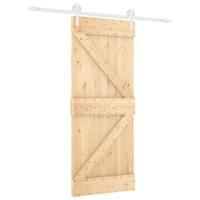 Schuifdeur met beslag 85x210 cm massief grenenhout - thumbnail