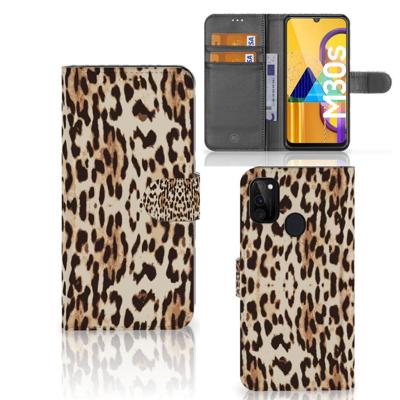 Samsung Galaxy M21 | M30s Telefoonhoesje met Pasjes Leopard Samsung Galaxy M21 | M30s Telefoonhoesje met Pasjes Leopard