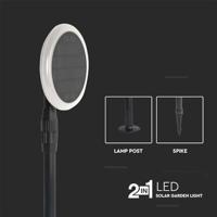 V-TAC 6667 VT-943 Tuinlamp op zonne-energie LED 3.00 W Wit, Zwart - thumbnail