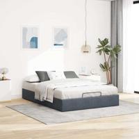Ottoman bedframe zonder matras 140x200 cm fluweel donkergrijs - thumbnail