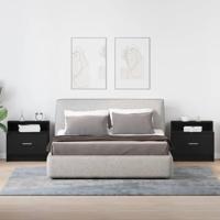 Nachtkastjes 2 st met lade 51x31x47 cm zwart eikenkleurig - thumbnail