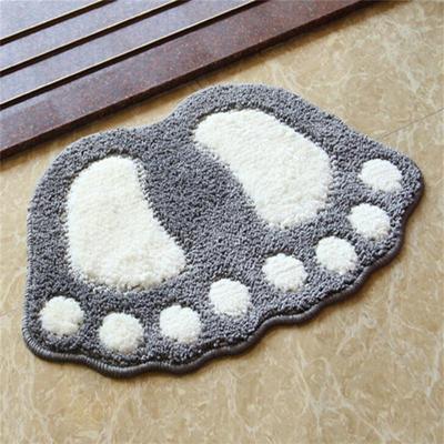 Foot-vormige anti slip Shaggy zachte water absorptie slaapkamer badkamer tapijt mat grootte: 40x60cm (grijs)