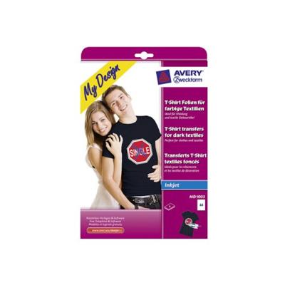 Avery-Zweckform My Design T-Shirt MD1003 Inkjet-textielfolie DIN A4 Voor gekleurd textiel, Geoptimaliseerd voor inkjet 4 vellen