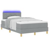 Boxspring bed met matras Lichtgrijs 120 x 190 cm Stof - thumbnail