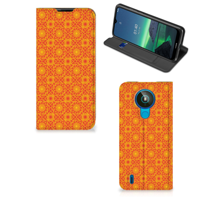 Nokia 1.4 | Hoesje met Magneet | Batik Oranje