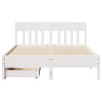 Bedframe zonder matras massief grenenhout wit 160x200 cm - thumbnail