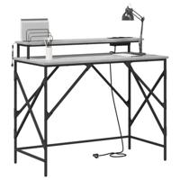 Bureau met plank Grijs sonoma 100 x 50 x 86.5 cm Bewerkt hout - thumbnail