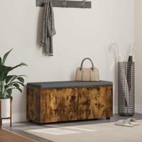 Halbank met kussen met opslag Gerookt eiken 100 x 38 x 46 cm - thumbnail