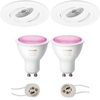 Philips Hue LED Spot Set GU10 - Mat Wit Inbouw. Kantelbaar. Bluetooth - thumbnail