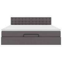 Ottoman bed met matrassen en LED's 100x200cm kunstleer grijs - thumbnail