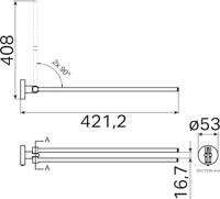 Handdoekhouder Haceka Kosmos Draaibaar Chroom Haceka - thumbnail