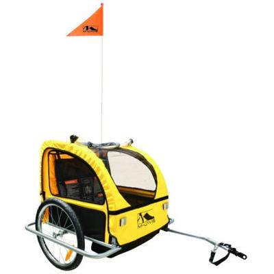 M-Wave kinder fietsaanhangwagen - vouwbaar, 20 wielen, reflectoren, regenbescherming, blauw"