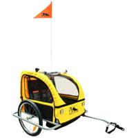 M-Wave kinder fietsaanhangwagen - vouwbaar, 20 wielen, reflectoren, regenbescherming, blauw" - thumbnail