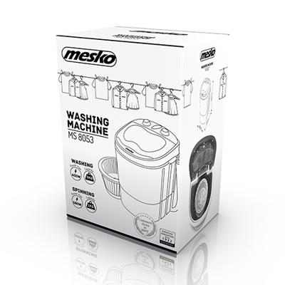 Mesko Home MS 8053 wasmachine Bovenbelading 3 kg Blauw, Wit
