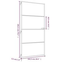 Binnendeur smal 102,5x201,5 cm gehard glas en aluminium goud - thumbnail