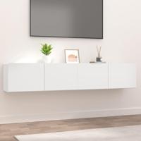 Tv-meubels 2 st 80x30x30 cm bewerkt hout wit - thumbnail
