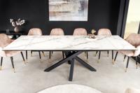 Uitschuifbare eettafel MARVELOUS 180-220-260cm wit marmer keramiek gemaakt in Italie - 43842 - thumbnail