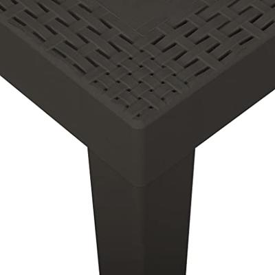 Tuintafel 79x65x72 cm kunststof antracietkleurig
