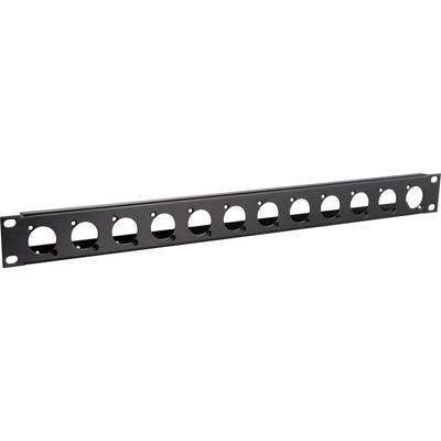 Adam Hall Rackpaneel 12x D-hole met kabelbinders 1 HE